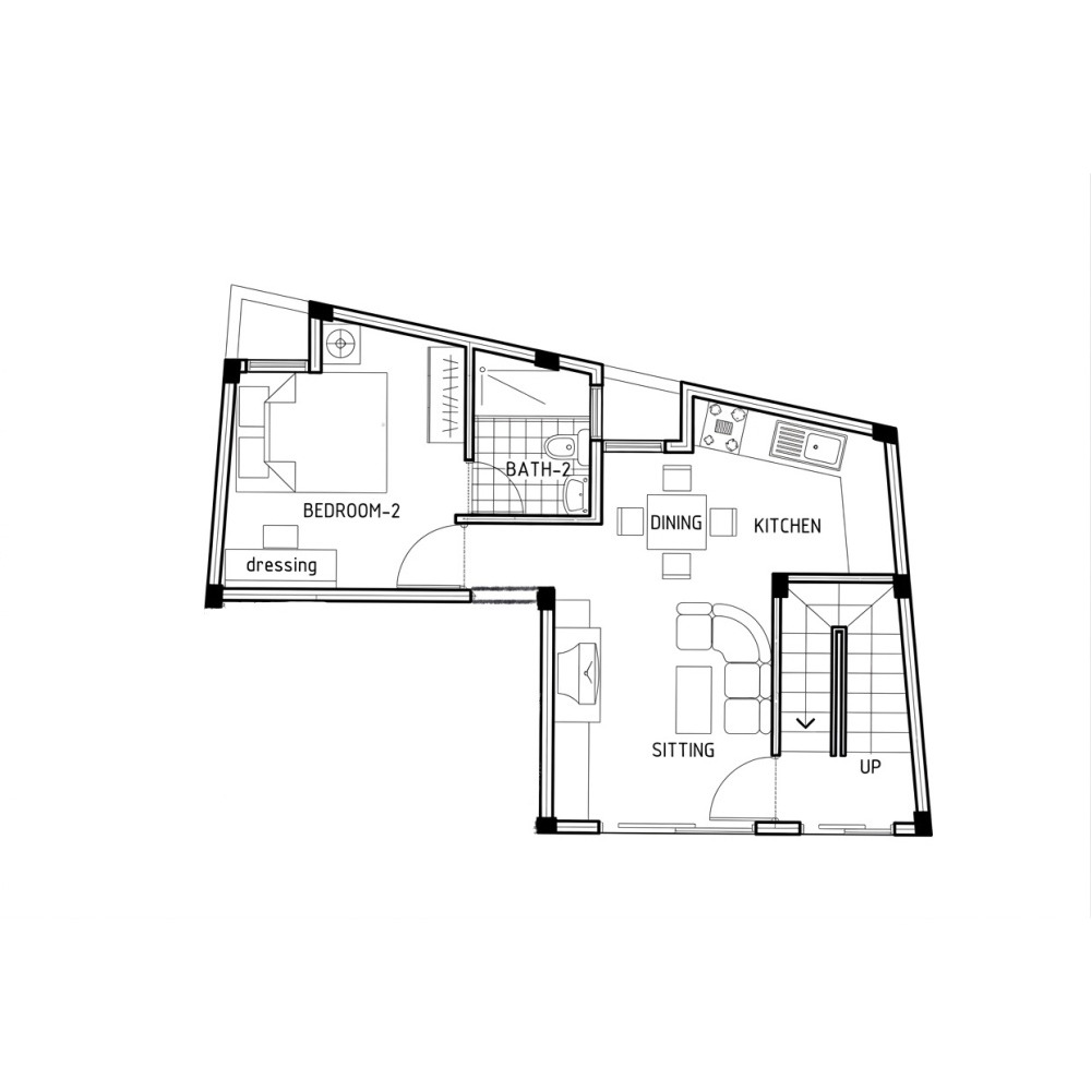 Fully furnished One Room apartment for Rent — Malé — Maafannu