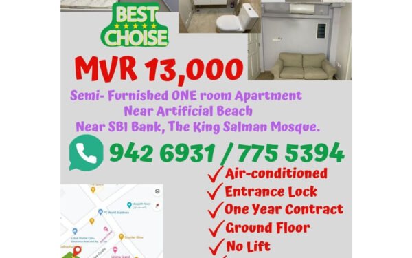 One Room Apartment near The King Salman Mosque, Male | Ground Floor | — Malé — Henveiru