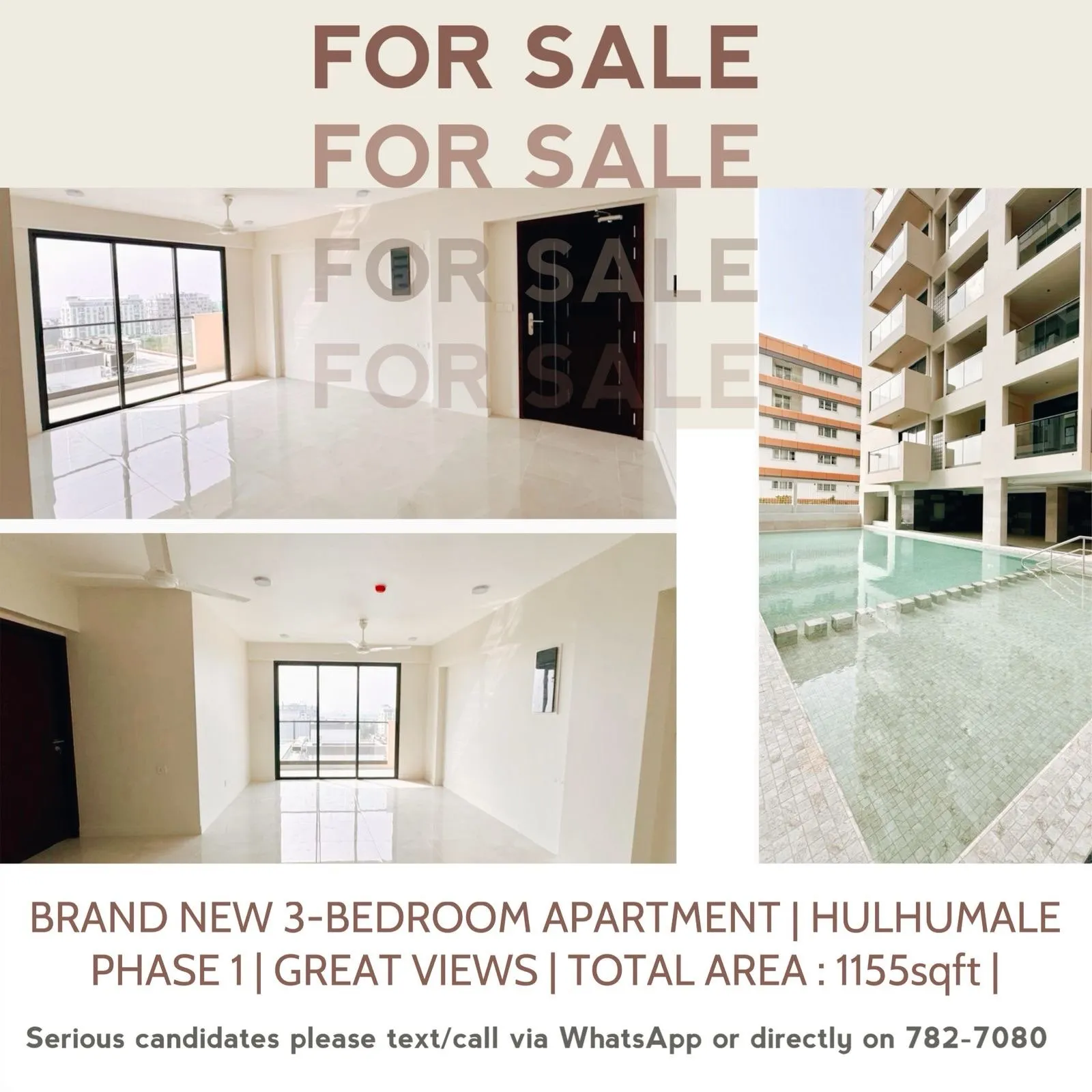 BRAND NEW 3-BEDROOM APARTMENT FOR SALE — Hulhumalé
