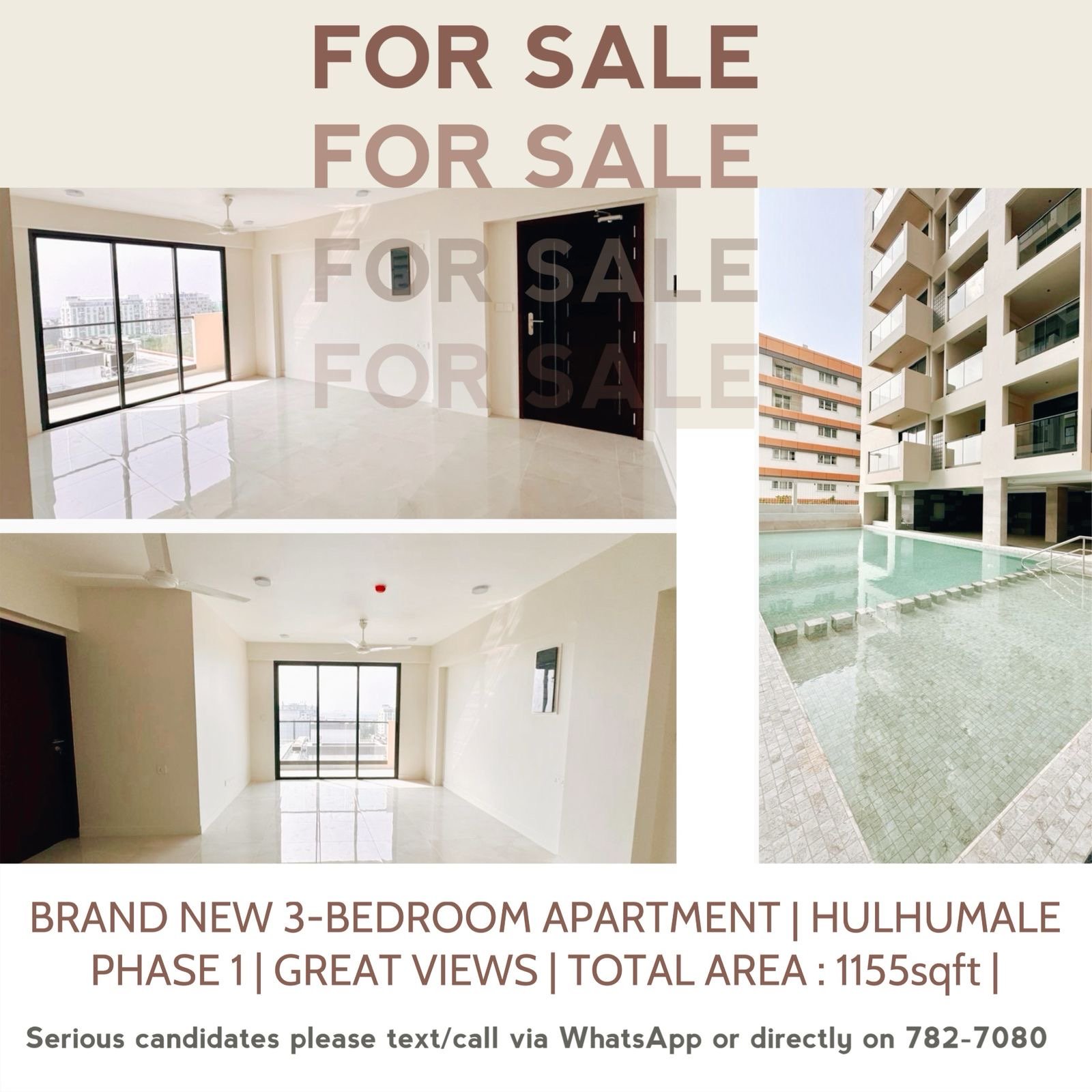 BRAND NEW 3-BEDROOM APARTMENT FOR SALE — Hulhumalé