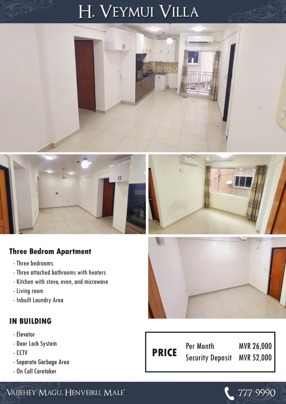 Apartment for rent — Malé — Henveiru