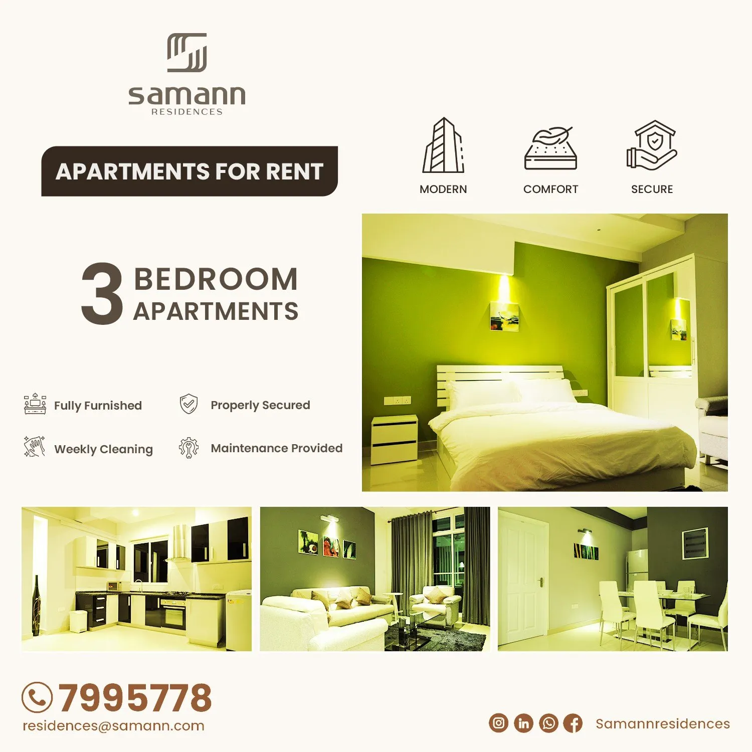 Premium Fully Furnished 3-Bedroom Apartment — Malé — Henveiru